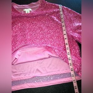 H&M medium pink sequin top
